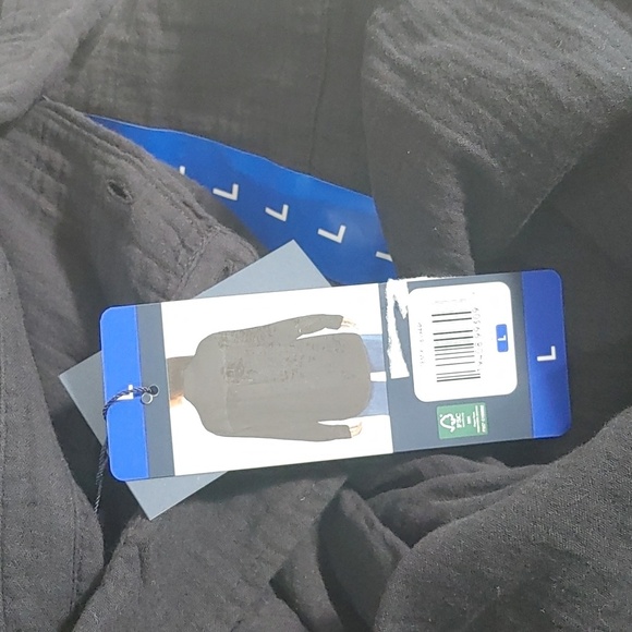 NWT Gap Women's cotton Gauze Button Front Shirt Black M L - Picture 4 of 4